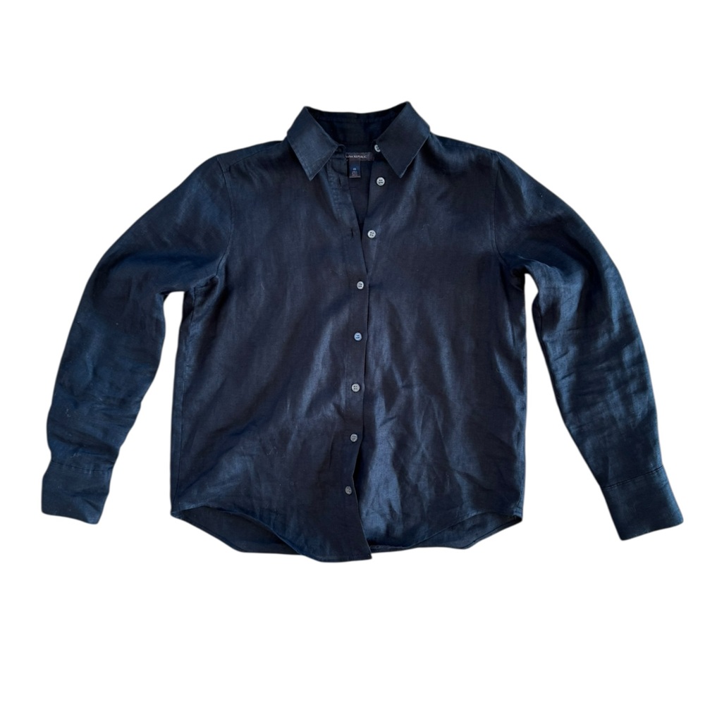 Banana Republic Black Button-Down Casual Shirt